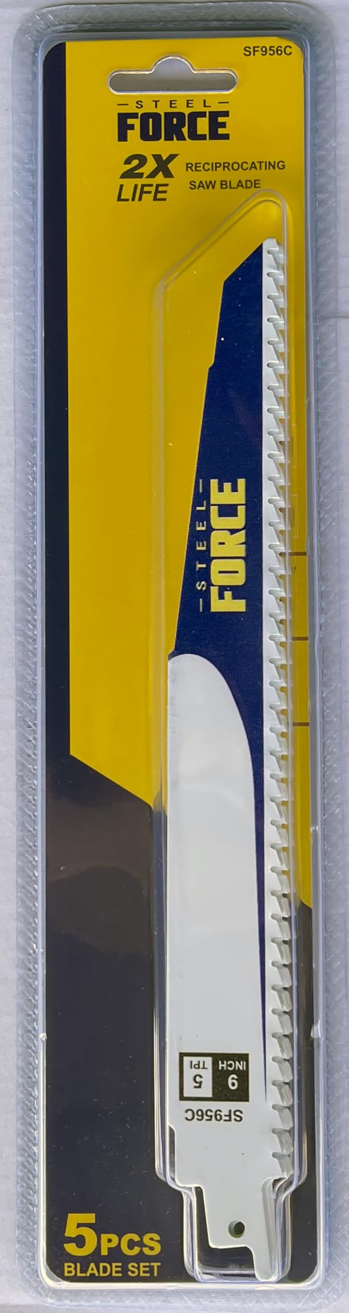 Steel Force SF956C Reciprocating Sawzall Blade for Wood 9" 5TPI Bi-Metal, 5-Pack