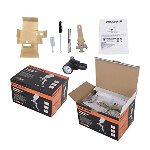 Valu-Air H827-B 20Oz HVLP Gravity Feed Air Spray Gun with Regulator